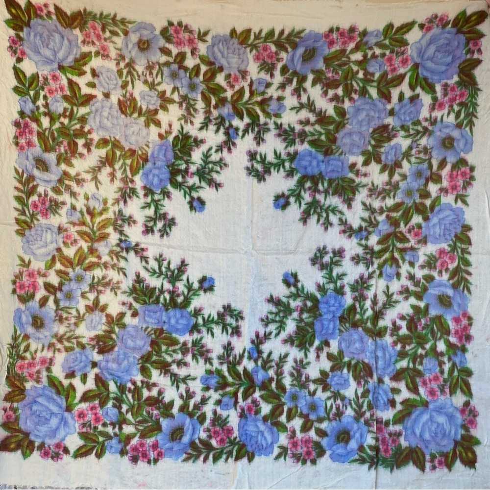 Vintage Japanese Wool Tapestry Shawl